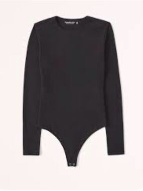 Abercrombie & Fitch Black Long-Sleeve Bodysuit